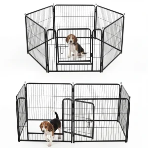 6 Panel Foldable Metal Dog Playpen, 24 to 40 Inch